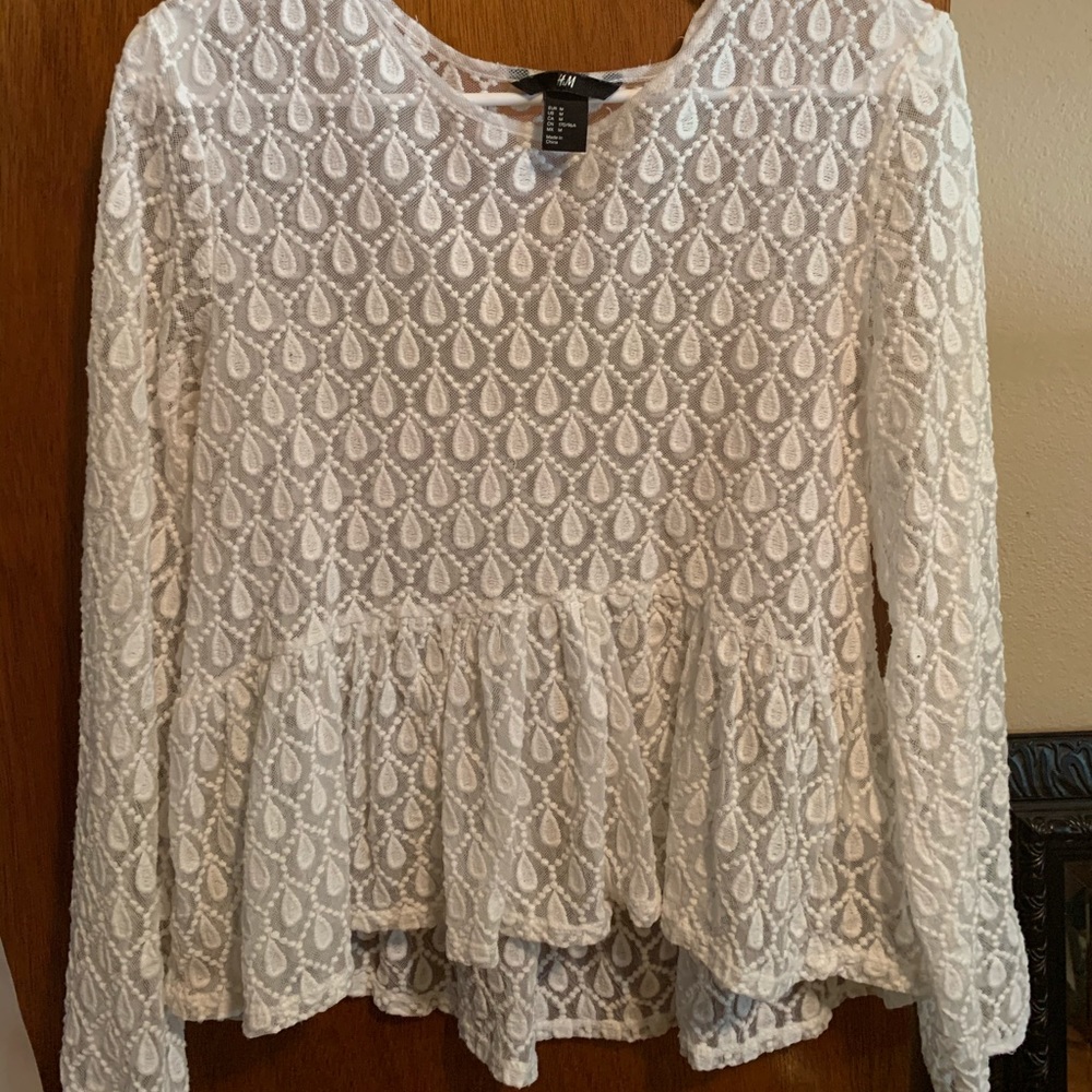 H&M embroidered baby doll top